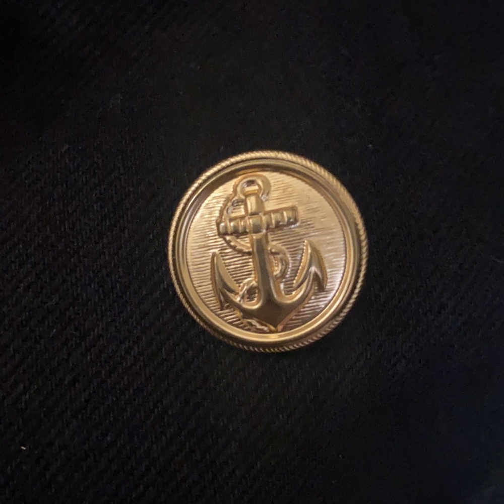 Black Military Style Blazer with Gold Accents - Picture 4 of 6